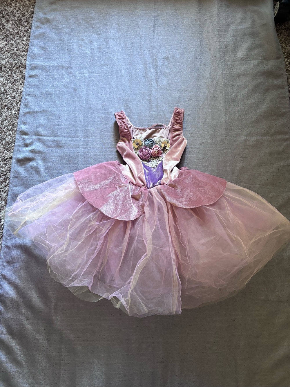 Revolution Pink Floral Princess Tulle Costume Dress for Kids